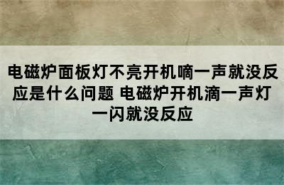 电磁炉面板灯不亮开机嘀一声就没反应是什么问题 电磁炉开机滴一声灯一闪就没反应